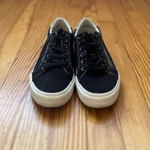 Womens Taos Z Soul Black Canvas Zip Casual Comfort Sneakers Shoes Size 8